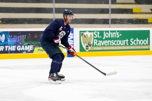BROOK JONES/FREE PRESS
                                Winnipeg Jets centre Jonathan Toews admits he dealt with some nerves in his return to pro hockey after being away from the rink for so long, but said it’s good be back on the ice.