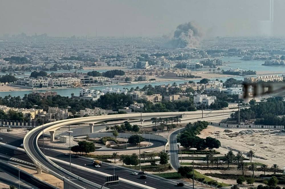 UGC via AP
Smoke rises from an explosion caused by an Israeli strike, in Doha, Qatar, on Sept. 9.