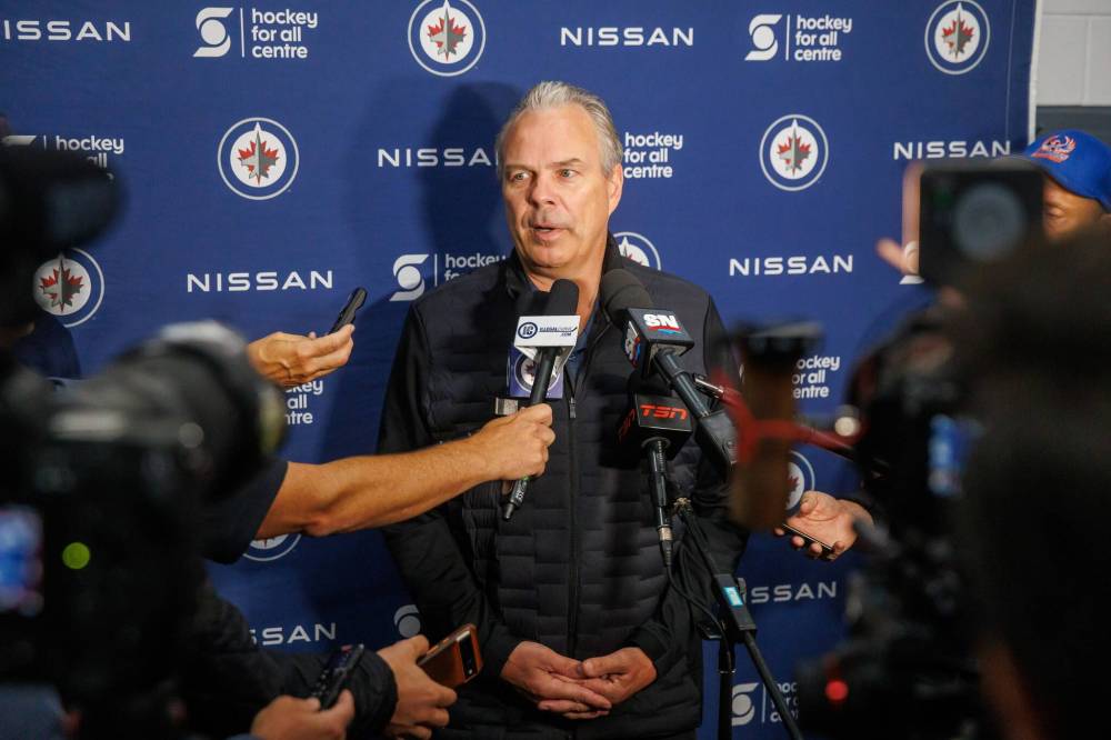MIKE DEAL / FREE PRESS
Winnipeg Jets general manager Kevin Cheveldayoff has consistently shown that he believes in the club’s core group.