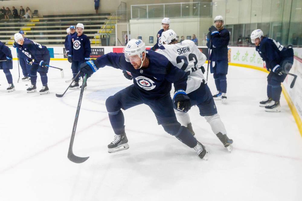 MIKE DEAL / FREE PRESS
Tanner Pearson (70), the latest versatile forward to join the Winnipeg Jets, feels like joining the club is his best chance at capturing a career second Stanley Cup.