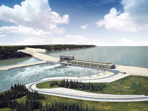 Manitoba Hydro/submitted
                                An artist’s rendering of the proposed Conawapa hydroelectric dam from 2010.