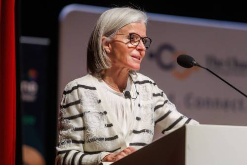 MIKE DEAL / FREE PRESS
                                BDC president and CEO Isabelle Hudon speaks during a Winnipeg Chamber of Commerce event at the Winnipeg Art Gallery on Thursday morning.