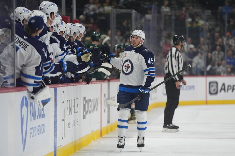 Abbie Parr / THE ASSOCIATED PRESS FILES
                                Winnipeg Jets forward Cole Koepke registered 177 hits last season with the Boston Bruins and has already racked up 29 hits through the first 10 games with his new club.