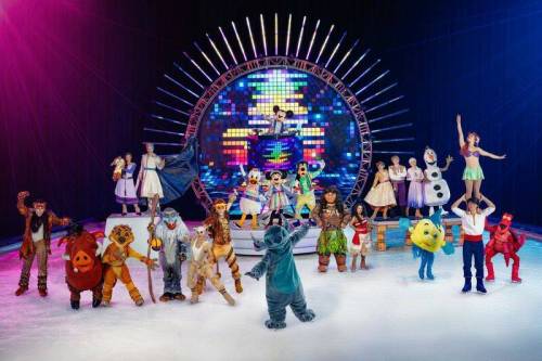Disney
                                Disney on Ice Let’s Dance features Mickey and Minnie Mouse as DJs remixing famous Disney songs.