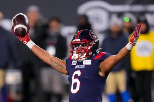 Chris Young / THE CANADIAN PRESS FILES
                                Montreal Alouettes receiver Tyson Philpot celebrates his game-winning touchdown in the 110th Grey Cup.