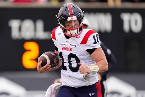 Frank Gunn / THE CANADIAN PRESS
                                Montreal Alouettes quarterback Davis Alexander had seven carries in the Eastern final against the Hamilton Tiger-Cats.