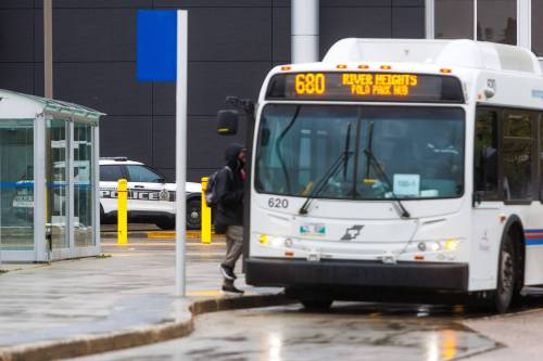 MIKE DEAL / FREE PRESS FILES
                                A Winnipeg Police Service vehicle parked next to the transit loop at CF Polo Park in September. Since then, 4,944 would-be passengers have been denied bus rides.
