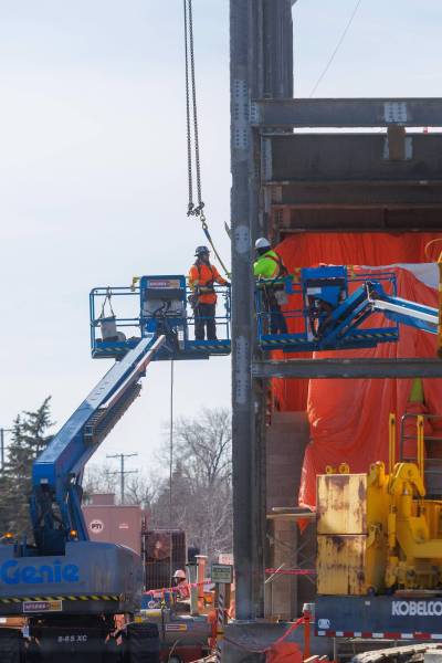 MIKE DEAL / FREE PRESS files
                                Work on the north end sewage treatment plant 
continues.