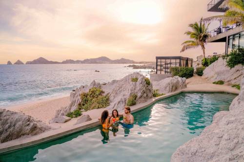 Supplied
                                For a big splurge, The Cape, a boutique hotel tucked into the side of a rocky shoreline, includes an infinity pool with a swim-up bar, saltwater pool and Manta, one of Cabo’s 14 Michelin-starred restaurants.