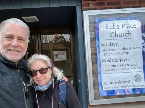 Dan (left) and Emily Coyne at Reba Place Church in Evanston, Ill., which is actively working to help people targeted by ICE.