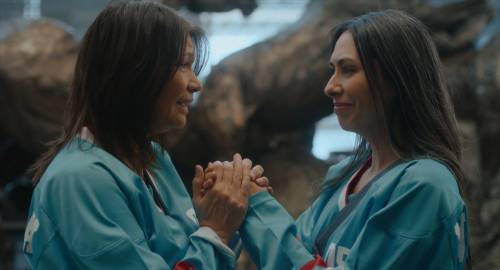 BOAF Films
                                Michelle Thrush (left) and Carmen Moore reconnect after being taken from their family during the ’60s Scoop.