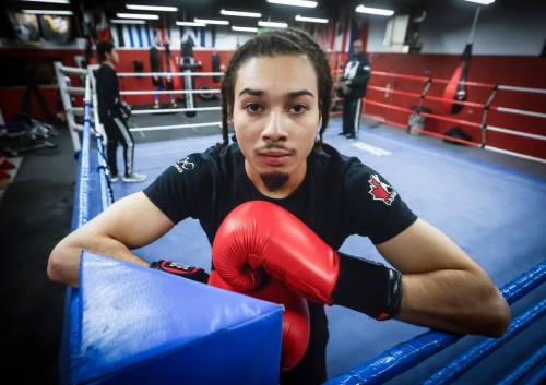 JOHN WOODS / WINNIPEG FREE PRESS
                                Isaiah Rock would live at the boxing gym if he could, says coach Jerome Peters.
