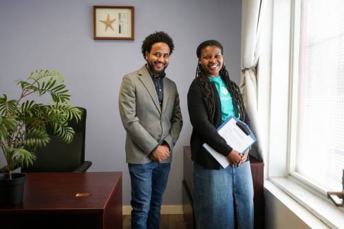 Ruth Bonneville / Free Press
                                &lsquo;As a refugee,&rsquo; says Ghezae Hagos Berhe (left), originally from Eritrea, &lsquo;I know what displacement means.&rsquo; Berhe works as Hospitality House director of administration, alongside Elodie Furaha, who is from the Democratic Republic of Congo.