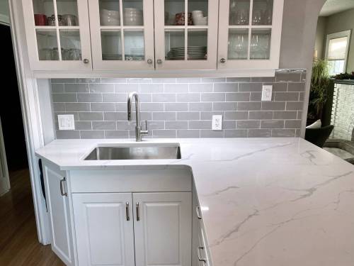 Marc LaBossiere / Free Press
                                A new deep single tub sink replaces the old double with dish-rack extension, greatly increasing usable countertop space.