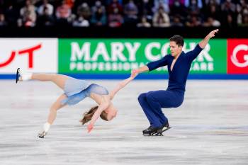 Danielle Earl/Skate Canada
                                Ava Kemp and Yohnatan Elizarov compete in the 2025 ISU Grand Prix of Figure Skating Final in Nagoya, Japan.