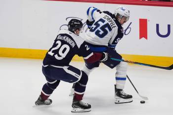 David Zalubowski / The Associated Press Files
                                Nathan MacKinnon and the Colorado Avalanche will be in town to take on Mark Scheifele and the Winnipeg Jets, Saturday.