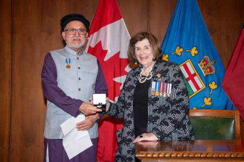 Supplied
                                Khalid Mahmood received the Lieutenant Governor&rsquo;s Award for the Advancement of Interreligious Understanding on March 26 from Lt.-Gov. Anita Neville.