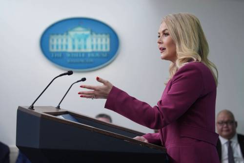Evan Vucci / THE ASSOCIATED PRESS FILES
                                White House press secretary Karoline Leavitt speaks during a briefing at the White House.