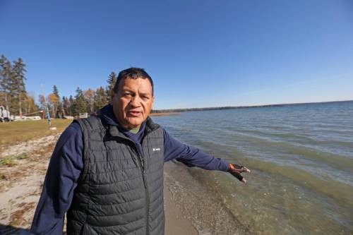Chief Dwayne Sonny Blackbird of Keeseekoowenin Ojibway First Nation has claimed responsibility for a legal threat that caused boats to be banned from Clear Lake this year. Blackbird said the action came from his deep interest in the health of the lake, which has served as a place of healing for his family for generations. (Connor McDowell/The Brandon Sun)