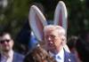 Mark Schiefelbein / The Associated Press
                                President Donald Trump participates in the White House Easter Egg Roll on April 6.