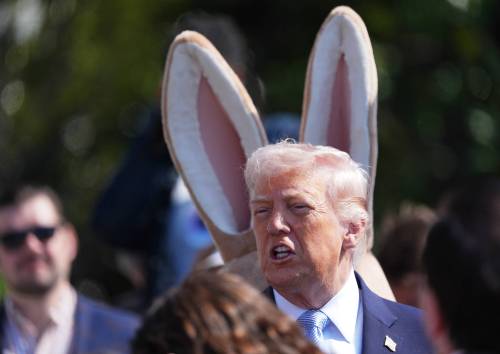 Mark Schiefelbein / The Associated Press
                                President Donald Trump participates in the White House Easter Egg Roll on April 6.