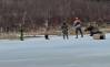 SUPPLIED
                                Russ Popp and three conversation officers work to rescue a moose stranded in the ice in the Nopiming Provincial Park on Tuesday.