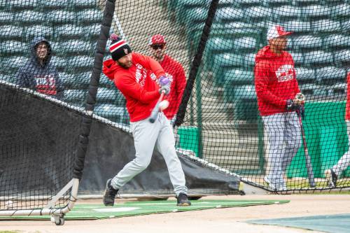 MIKAELA MACKENZIE / FREE PRESS
                                Winnipeg Goldeyes slugger Max Murphy believes the time has the right personnel to make a run at the American Association title this season.