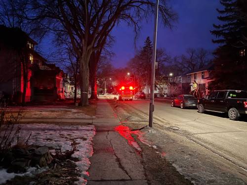 Russell Wangersky/Free Press
                                An ambulance waits to pick up a patient.