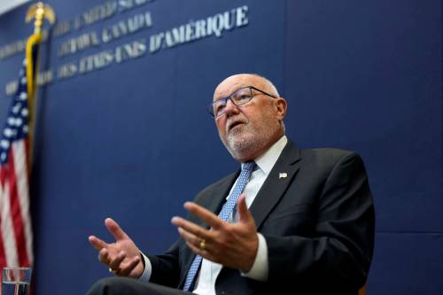 U.S. Ambassador to Canada Pete Hoekstra has been defending the U.S.&rsquo;s crippling tariffs. (The Canadian Press files)
