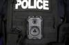 A constable with the Brandon Police Service wears a body-worn video camera. (Tim Smith / The Brandon Sun files)