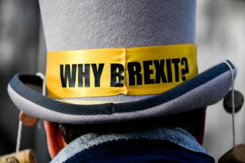 Alberto Pezzali / The Associated Press files
                                An anti-Brexit demonstrator outside the Palace of Westminster in London in 2020