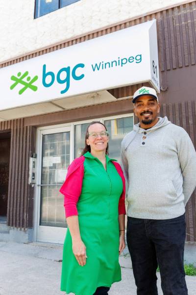 MIKE DEAL / FREE PRESS
                                Among the people who help BGC Winnipeg operate community-based clubs and numerous youth development programs are president and CEO Noelle DePape and club manager Alazar Awegachew, at the organization&rsquo;s offices on Juno Street.