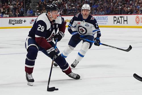 David Zalubowski / THE ASSOCIATED PRESS FILES
                                Winnipeg Jets forward Isak Rosen (right) inked a two year contract extension on Wednesday.