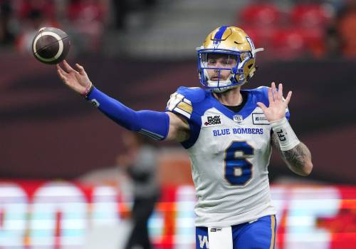 Darryl Dyck / THE CANADIAN PRESS FILES
                                Quarterback Dru Brown last suited up for the Blue and Gold for the 2023 season before getting the starting pivot gig with the Ottawa Redblacks in 2024.