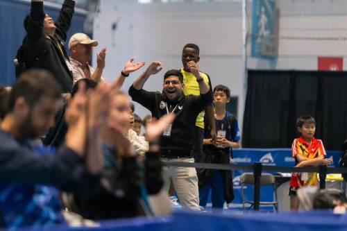 Table Tennis Canada Photo
                                Carlos Cuadra, executive director of the Manitoba Table Tennis Association, hypes up the crowd at last year&rsquo;s table tennis nationals in Richmond, B.C.