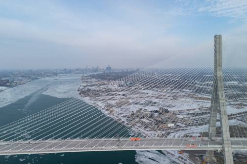 The Canadian Press files
                                Construction of the Gordie Howe International Bridge is shown in Windsor, Ont. in February.