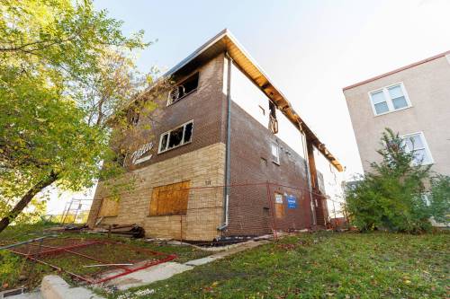 MIKE DEAL / FREE PRESS FILES
                                A vacant apartment building on Marion Street which burned in 2025. City council is mulling new measures to crack down on the owners of vacant and derelict buildings that have triggered frequent complaints.