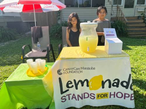 ZOE PIERCE / FREE PRESS
                                Elsie, 7, and Myla, 9, host their first-ever lemonade stand Saturday.