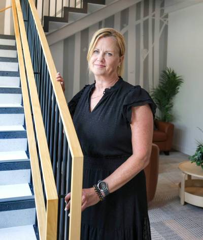 Ruth Bonneville / Free Press PHILANTHROPY Toba Portrait of Toba CEO Christy Dzikowicz, at Toba, Tuesday. Story publication date: Saturday, July 25th Story: Philanthropy. The Toba Centre for Children and Youth (formerly Snowflake Place) was created in 2013 to provide a safe, child-friendly setting for children impacted by abuse or witness to violence, and their caregivers, to meet with service providers and to be interviewed by highly trained forensic interviewers. Services expanded in 2020 with the addition of case navigation support services aimed at ensuring the well-being and recovery of children and their families. In 2023, they moved to their current location in Assiniboine Park. There, police, social work, medical and other support services work together to serve children and families. This coordinated response, in a building that is welcoming in a child centered way, serves to reduce potential trauma to children and families and improve services overall. July 21st, 2026