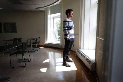 Ruth Bonneville / Free Press
                                Cameron Cerasani, a mathematics and physics instructor, has designed a new course he calls a &ldquo;critical thinking course&rdquo; and will be delivering it to University of Winnipeg Collegiate Grade 10 students for the first time this fall.