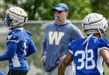 JOHN WOODS / FREE PRESS FILES
                                Winnipeg Blue Bombers head coach Mike O&rsquo;Shea is not in favour of booing an American college marching band that will perform during Friday&rsquo;s halftime show on Canadian Armed Forces Appreciation Night.