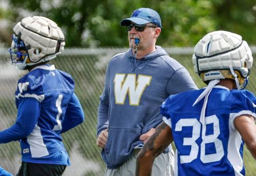JOHN WOODS / FREE PRESS FILES
                                Winnipeg Blue Bombers head coach Mike O&rsquo;Shea is not in favour of booing an American college marching band that will perform during Friday&rsquo;s halftime show on Canadian Armed Forces Appreciation Night.