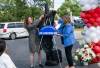 ROBERT LEE / FREE PRESS
                                Councillor Janice Lukes, left, and Lea Ledohowski, Leo&rsquo;s daughter and President of Canad Inns, unveil the signage for the honorary Leo Ledohowski Way.