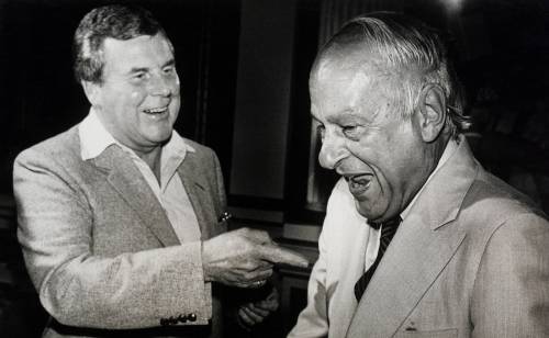 KEN GIGLIOTTI / WINNIPEG FREE PRESS
                                Manitoba Premier Sterling Lyon greets Quebec Premier Rene Levesque at a First Ministers&rsquo; Meeting at the Fort Gary Hotel. Lyon might never have known he was part of the impetus for a group of teachers trying to effect change.
