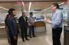 ABIOLA ODUTOLA / THE BRANDON SUN
                                Manitoba Health Minister Uzoma Asagwara (left) talks with Shared Health executive director for capital, Craig Doerksen, in the waiting area of the emergency department at Dauphin Regional Health Centre on Monday afternoon.