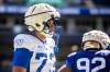 MIKAELA MACKENZIE / FREE PRESS FILES
                                Winnipeg Blue Bombers rookie tight end Dante Daniels Manitoba-born foster dad, Joel Fillion, educated him on the Blue and Gold-White and Green rivalry.