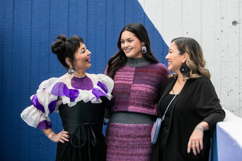 MIKAELA MACKENZIE / FREE PRESS 	 North of North actors Zorga Qaunaq (left) and Anna Lambe (centre) and show co-creator Alethea Arnaquq-Baril (right) on Monday, Sept. 14, 2026. For AV story. Free Press 2026