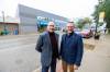 MIKE DEAL / FREE PRESS
                                Alain Laberge (left) supperintendent of the franco-manitobaine school division, and Luc Bremault, assistant superintendent, outside 170 Marion St., where design work is beginning on a new French-language culinary arts facility.