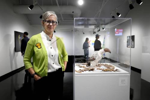 Ruth Bonneville / Free Press 
                                Jennifer Gibson, curator of Gallery 1C03 says Lux et Veritas Floreant / Let Light and Truth Flourish, says the exhibition is another way to engage one&rsquo;s senses differently.