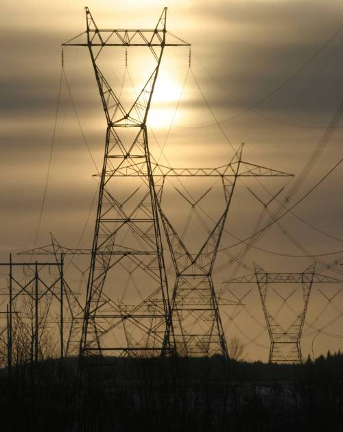 Jacques Boissinot / The Canadian Press
                                Hydro-Quebec power lines in Levis, Que.